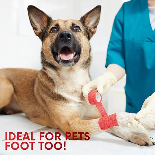 Miniatura 7 de HEALQU Vendaje autoadhesivo  12 rollos de cinta cohesiva de 2 pulgadas x 5 yardas para atletismo y deportes  Cinta médica autoadherente, vendajes