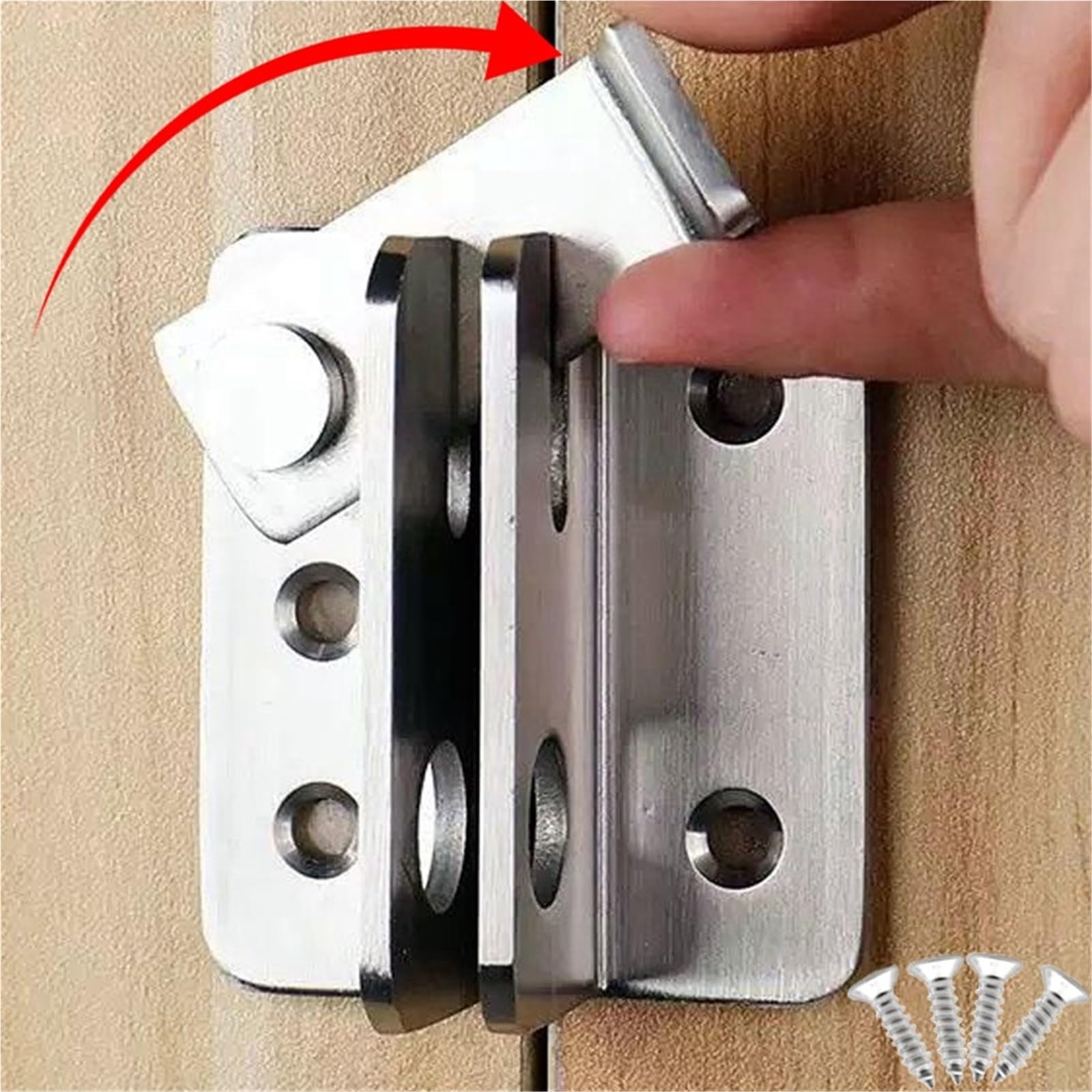 Loquet De Porte 1/5set Flip Latch Gate Latches Stainless Steel Left Right(Silver,5set)