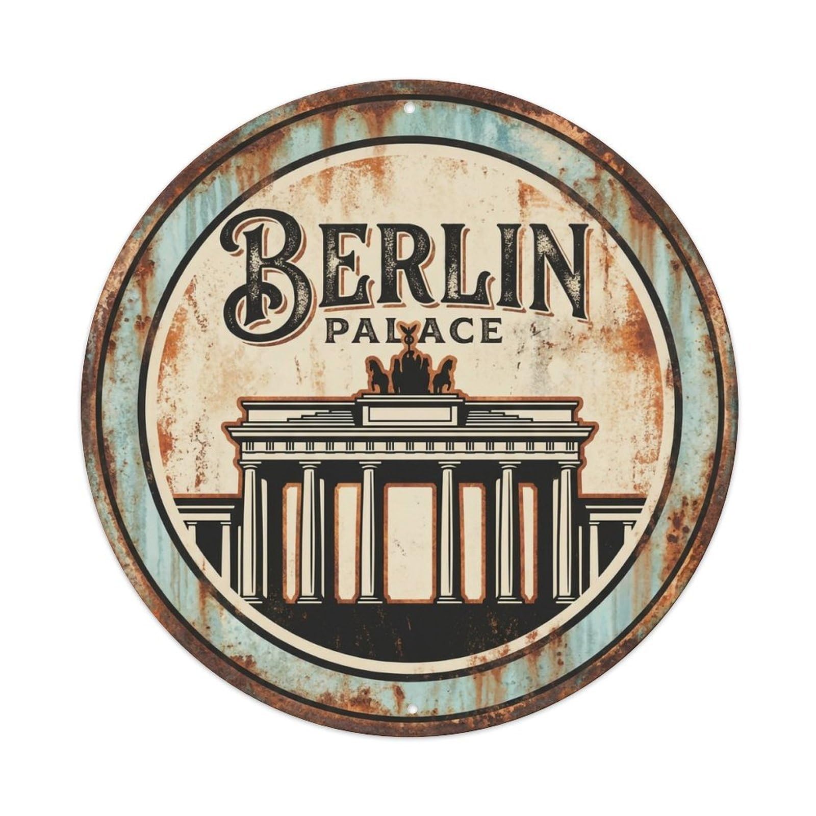 Vintage Travel Berlin Germany Gate Metal Tin Sign