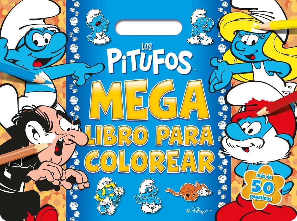 Los Pitufos. Megalibro para colorear: Con pegatinas