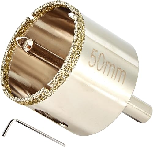 2 Inch (50mm) Diamond Hole Saw with Pilot Bit, 50mm Tile Hole Saw with Center Drill Bit for Marble, Granite, Ceramics,Porcelain Tiles, Glass, 1-1/2" Depth of Cut for Thick Countertops