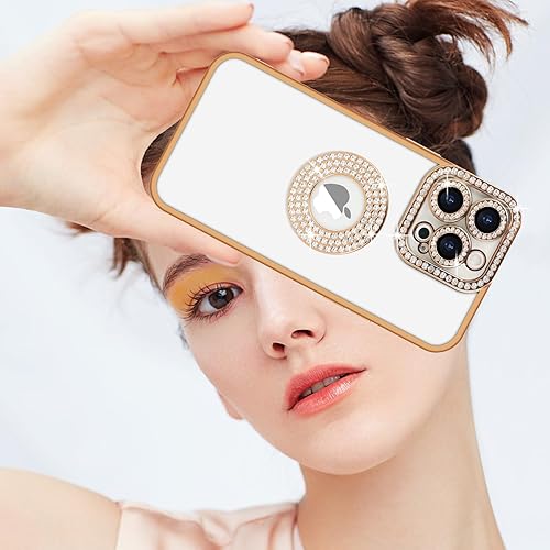 Miniatura 5 de Losin Funda compatible con iPhone 15 Pro Max con purpurina y vista de logotipo para mujeres y niñas, funda de lujo con diamantes de imitación, funda