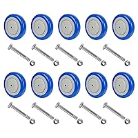 Vista 19 de Ruedas de Repuesto de 5" para Carrito, Ruedas de Carrito de Compras de Poliuretano con Eje de 5/16", Cada Rueda Soporta 350 libras