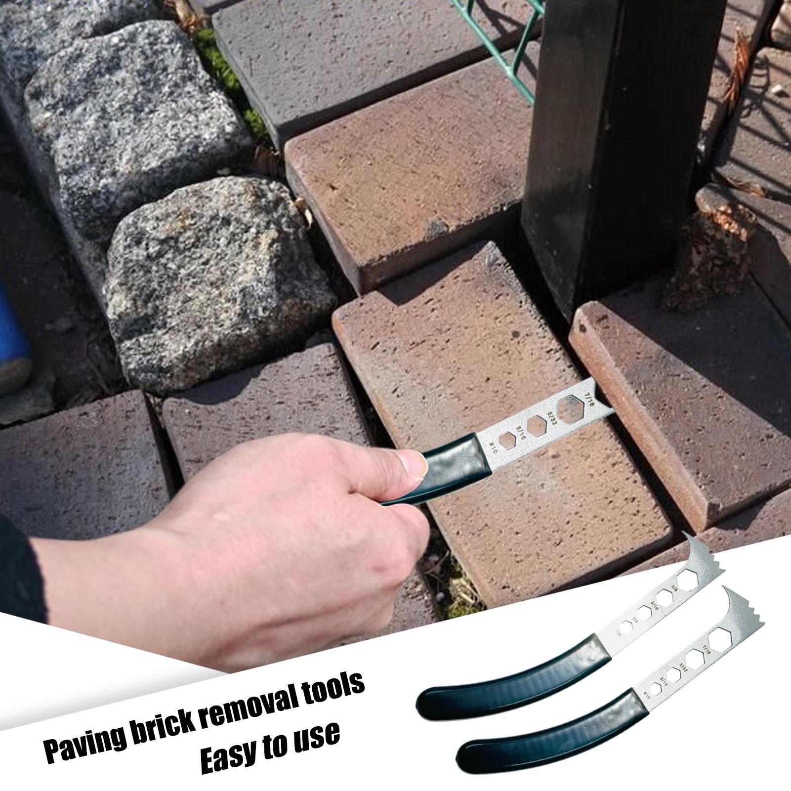Attrezzo per pavimentazione – Robusto ed ergonomico, 2 pezzi professionale | Estrattore di da patio – per giardino, patio, prato, marciapiede, cortile, blocco di in pietra di