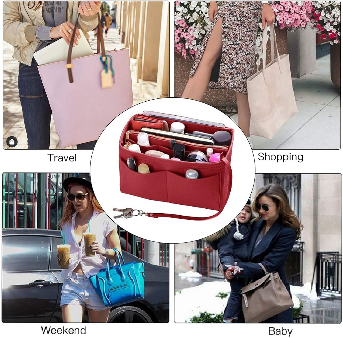 Purse Organzier Organizer Metal Zipper Photo