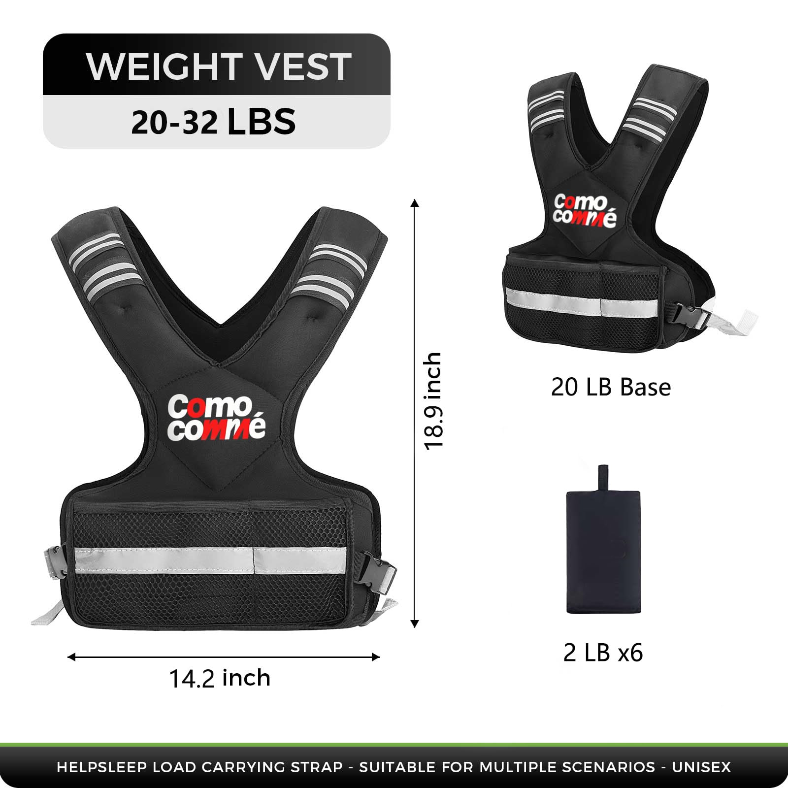Chaleco con peso ajustable para hombres y mujeres, chaleco de 4-10 libras/12-18 libras/20-33 libras con 6 hierros para pesas, correr, entrenar y entrenar, chaleco de peso corporal ajustable para