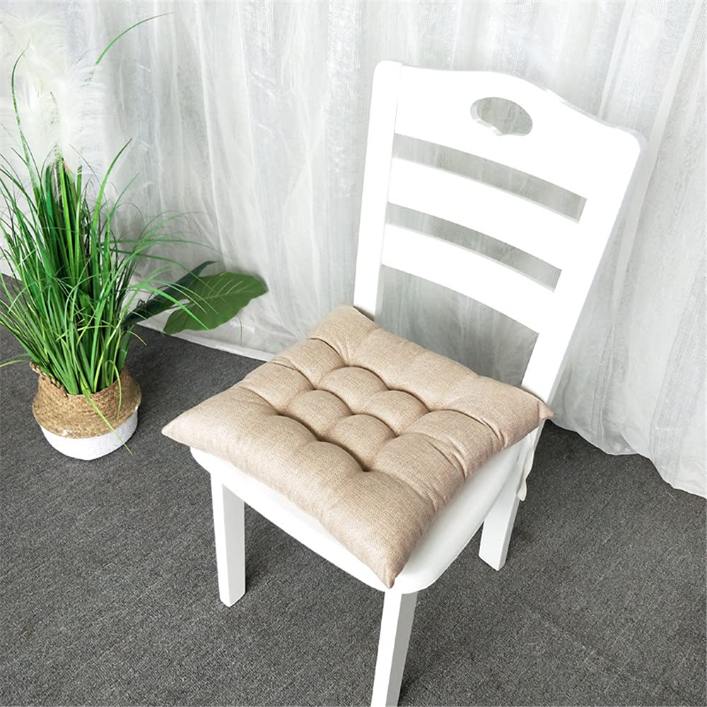 Treer-Shop Apricot Treer Chair Cushions With Ties Seat Pads For Comfortable Indoor Outdoor Garden Office Living Room Patio Garden Office Shop (,40X40cm)