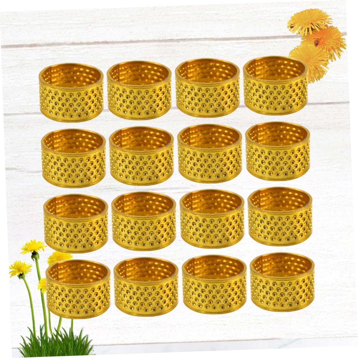 Uonlytech 100pcs Metal Thimble for Embroidery Sewing Skid Resistant Finger Protector Quilting Thimble Ring DIY Craft Hand Sewing Tool