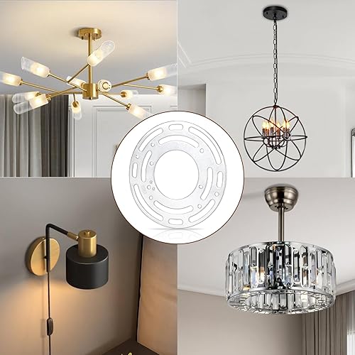 Miniatura 5 de Paquete de 2 soportes de montaje de lámpara, placa de montaje de luz de techo, bloques de montaje de luces de pared con tornillo y tuercas,