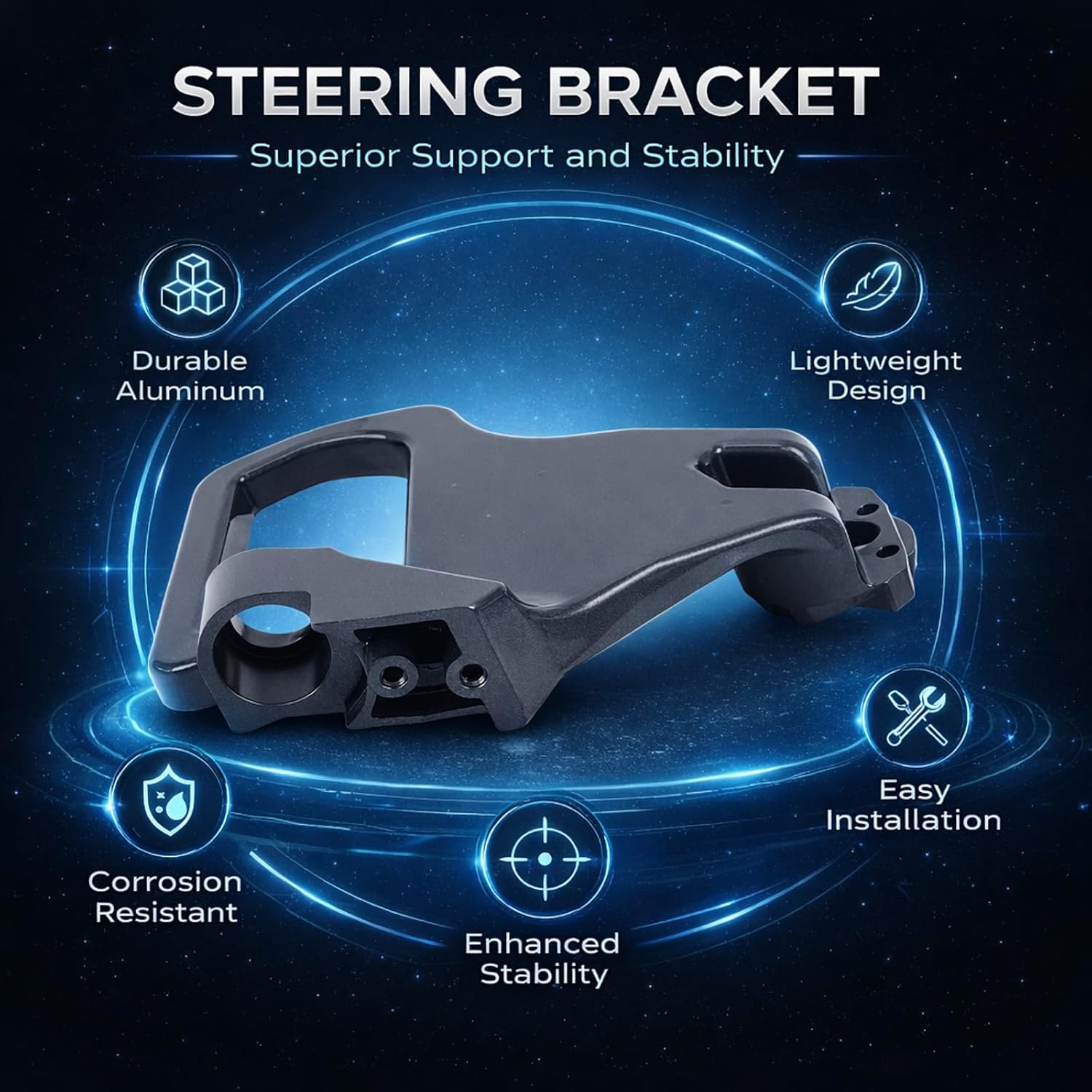 Outboard Motor Steering Bracket, Aluminum Boat Engine Part for 2 Stroke 15HP - Durable Construction, Easy Installation, Enhanced Navigation Control