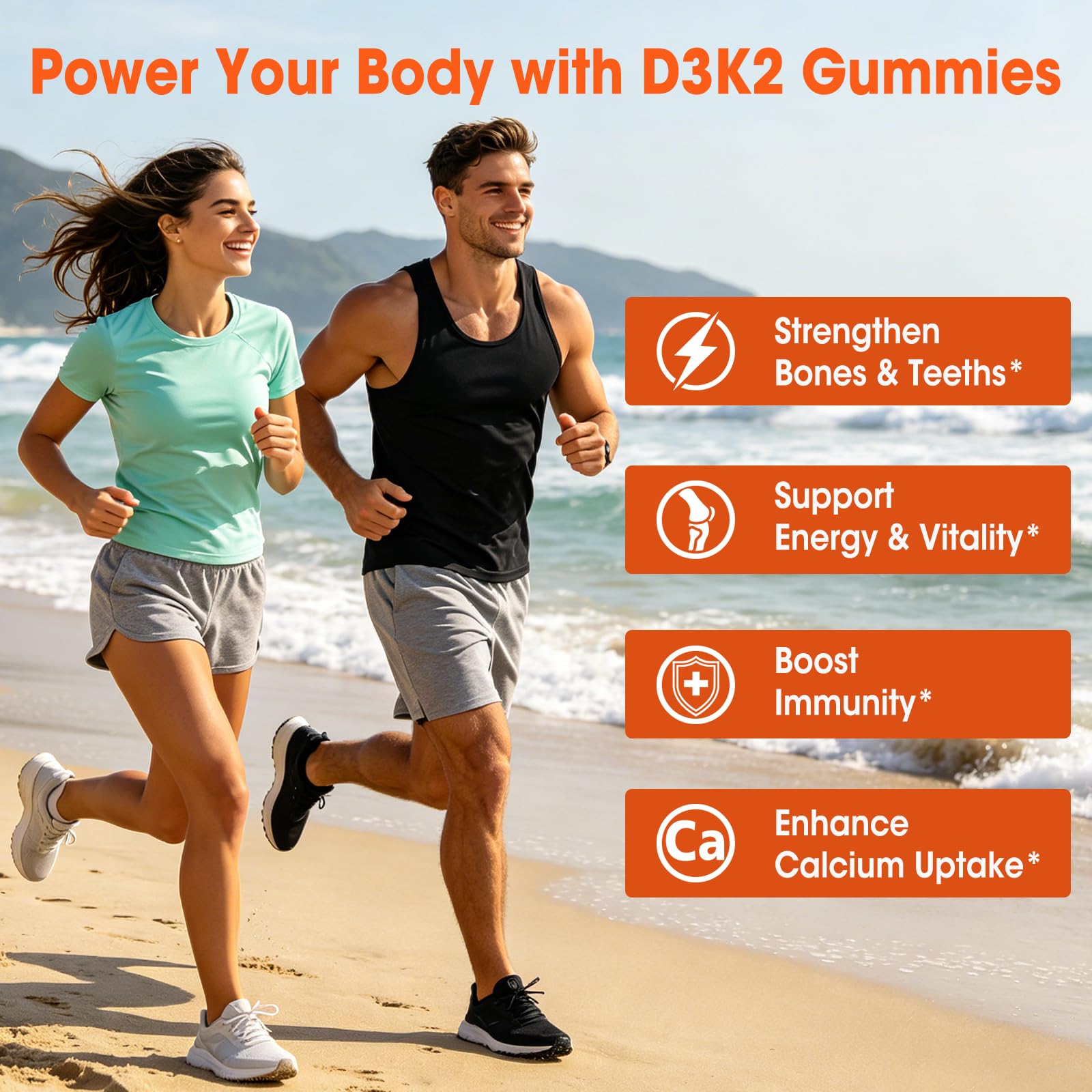 Vitamin D3 K2 Gummies - Vitamin D3 5000IU / 10000 IU and K2(MK-7) 250mcg — Amazon image 2