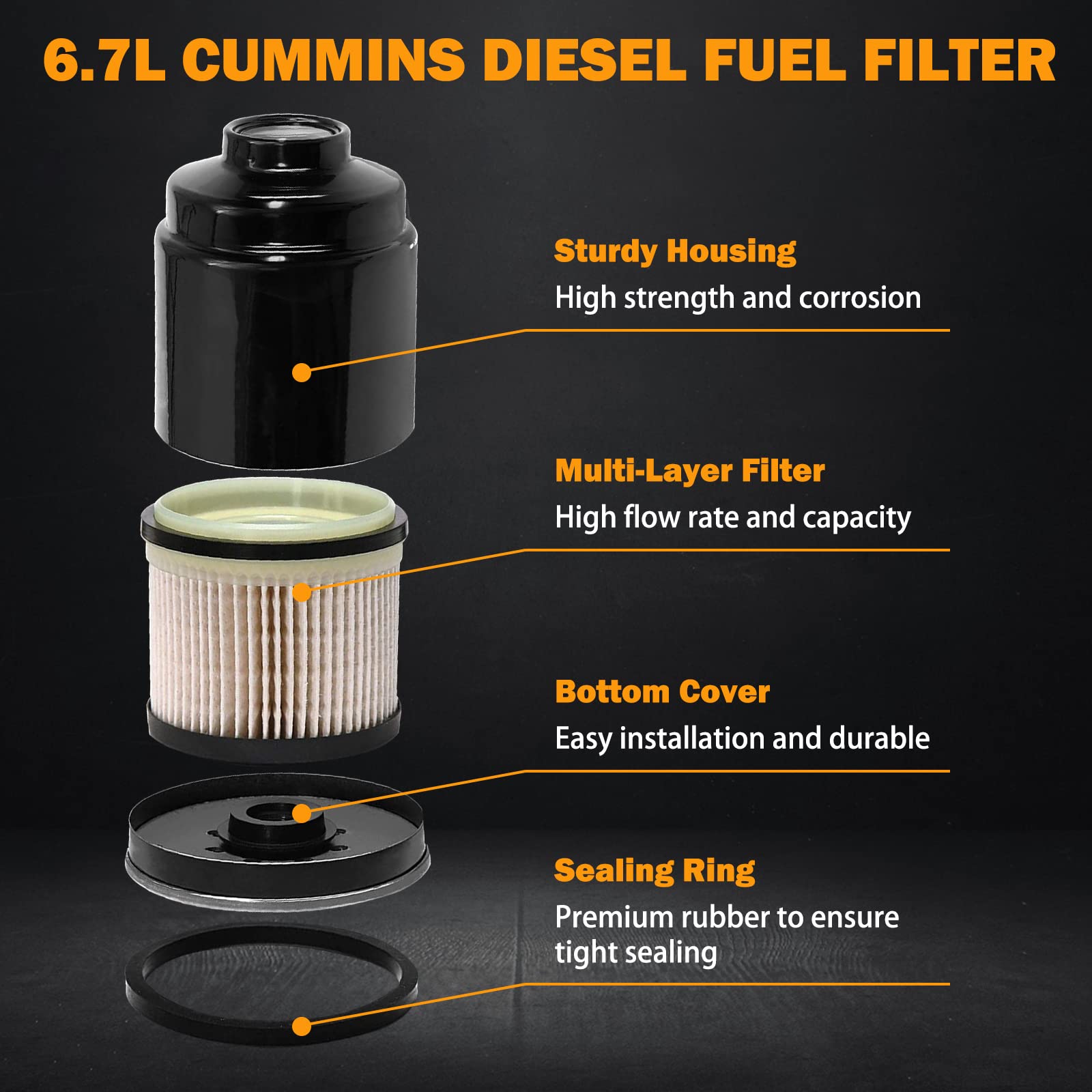Buy 6.7 Cummins Fuel Filter Water Separator Oil Filter Kit For Dodge