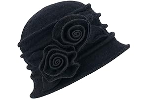 1920s Gatsby Women's Stylish Flower Wool Warm Skullcap Hat with Bow - A287
