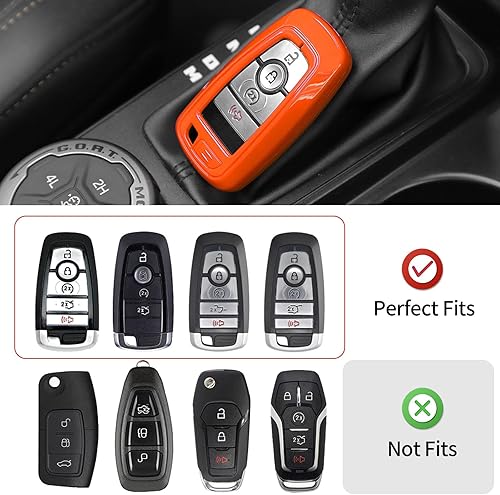 Miniatura 2 de Linskip Funda para llavero de 5 botones compatible con Ford Fusion Mustang Bronco F150 Edge Explorer Expedition Escape Ecosport Ranger Sport Raptor