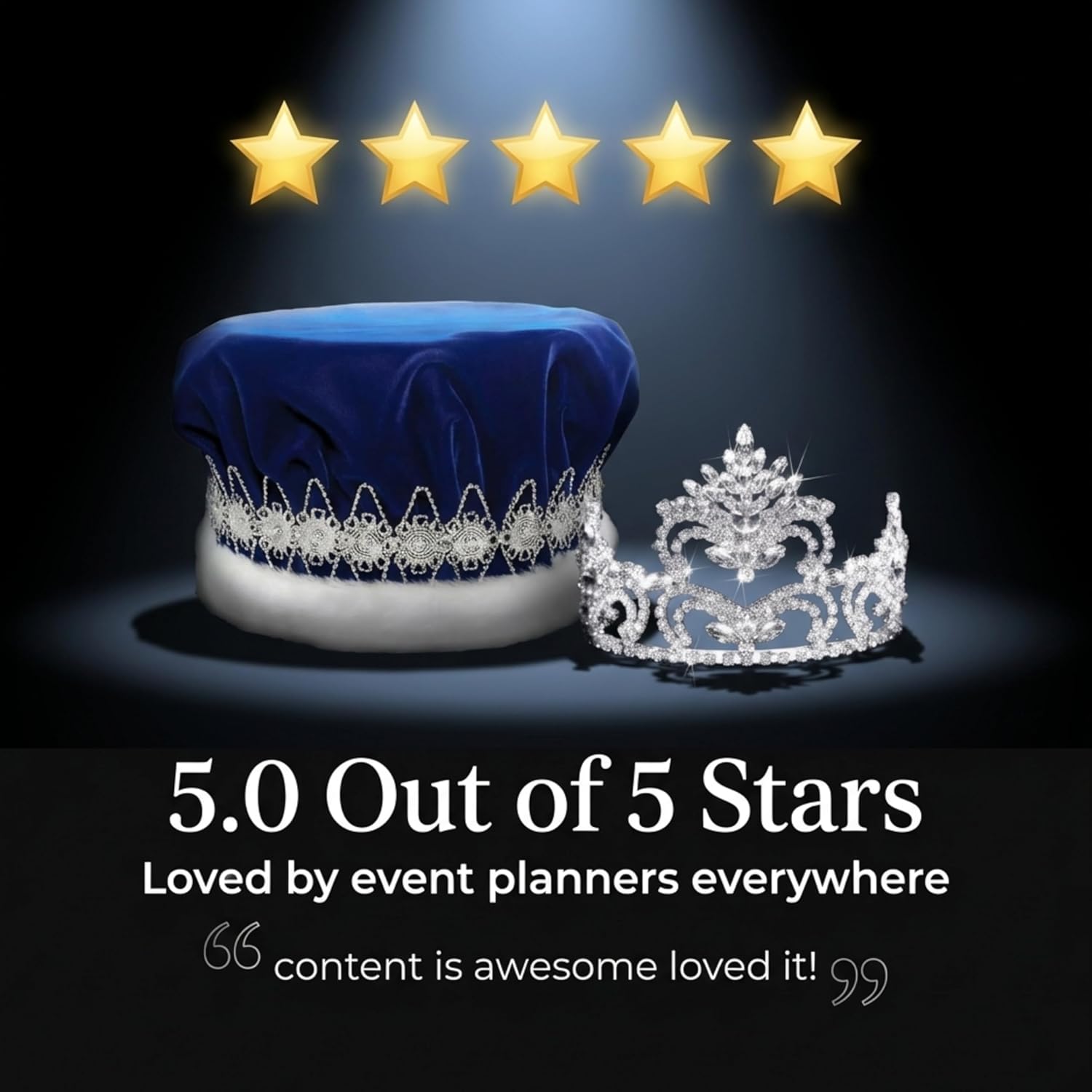 Anderson's Velvet King Crown and Penelope Queen Tiara Royalty Set