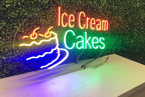 Miniatura 4 de Cartel de neón LED Ice Cream Cakes de 28 pulgadas de largo x 16 pulgadas de alto #34433