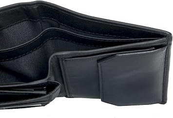 FLW Men's Black Soft Genuine Leather Wallet with Nappa Finishing Vertical