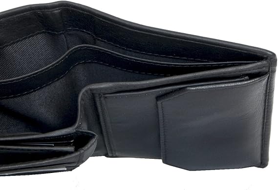 FLW Men's Black Soft Genuine Leather Wallet with Nappa Finishing Vertical