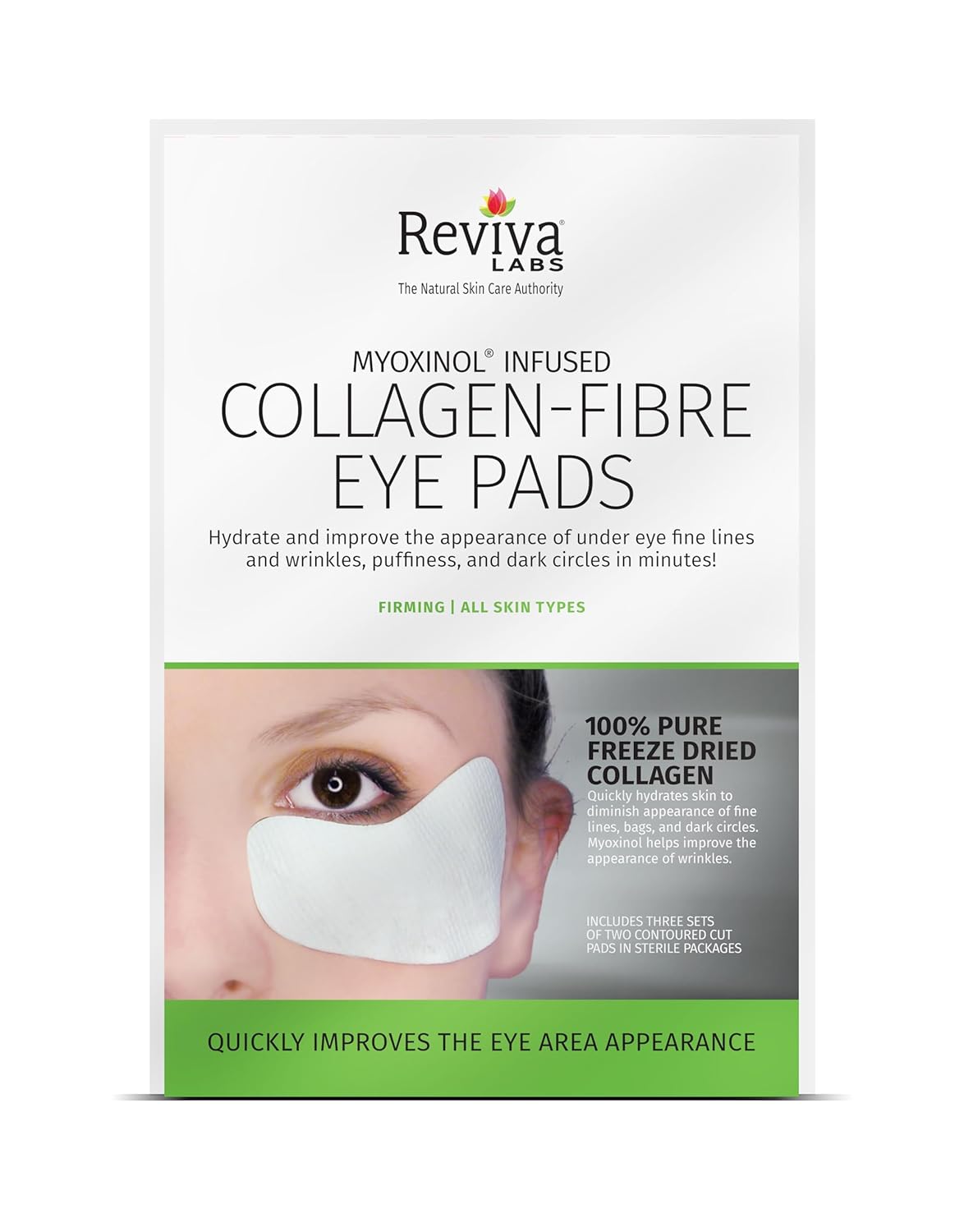 REVIVA LABS Collagen Fibre Eye Pads, 6 CT
