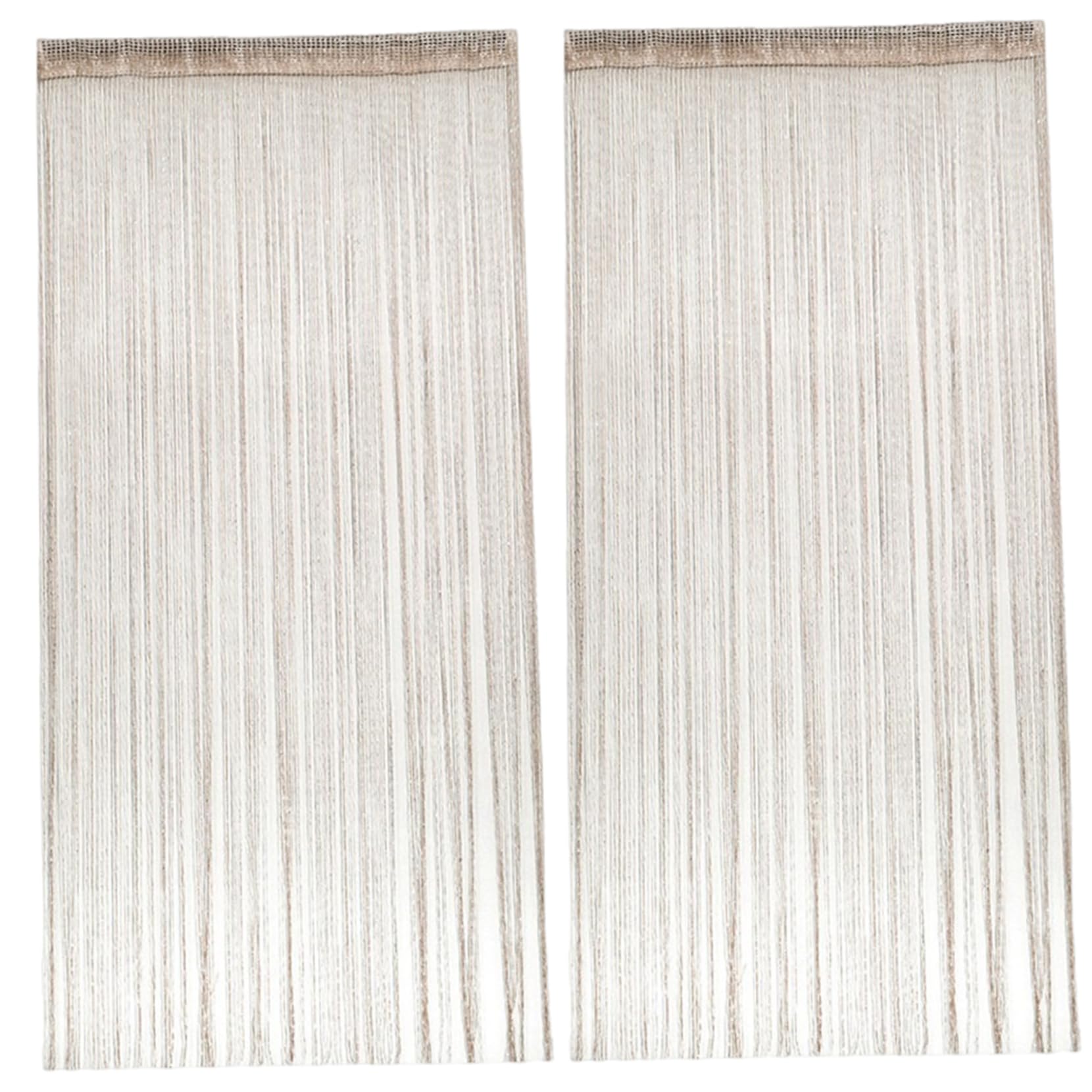 Rideau à cordes champagne doré 39x79 cm lot de 2 avec paillettes pour portes