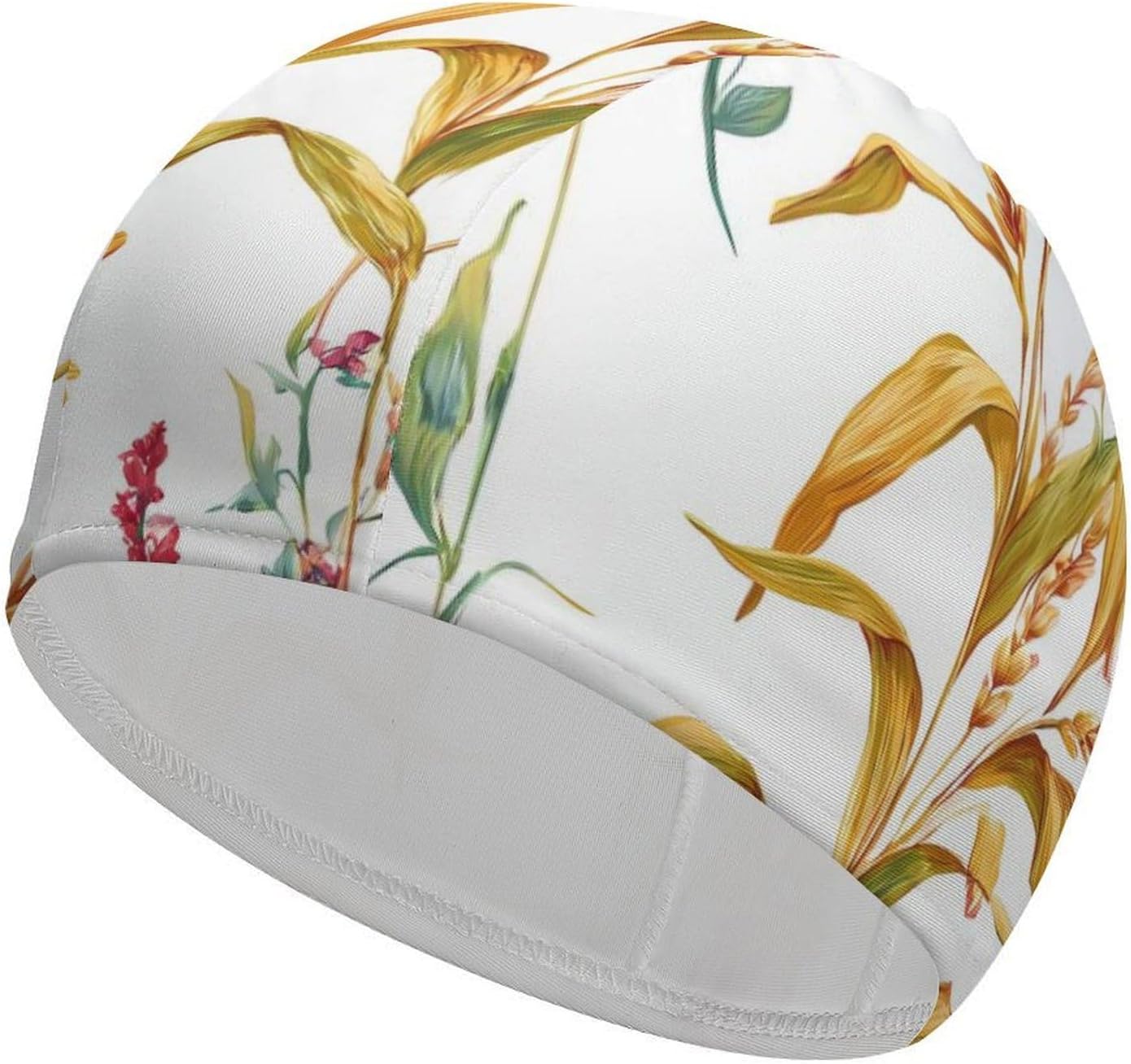 Wheat Sorghum Plants Womens Swim Cap for Men Adult Swimming Hat Curly Short Medium Long Hair