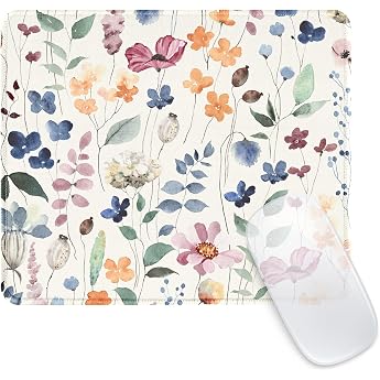 Mouse pad square cute floral mouse pad for office and home mouse pad with motif waterproof mouse pad non-slip rubber base computer mouse pads for wireless mouse