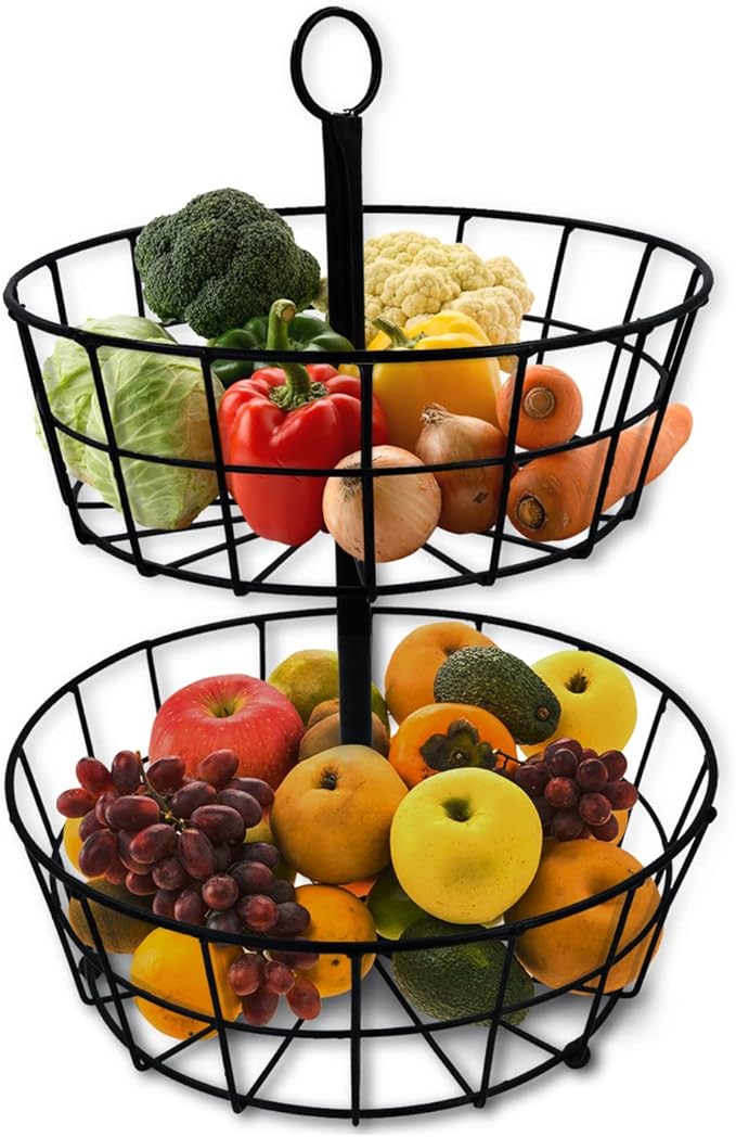 2Tier Fruit Basket, Wire Fruit basket or Produce Holder