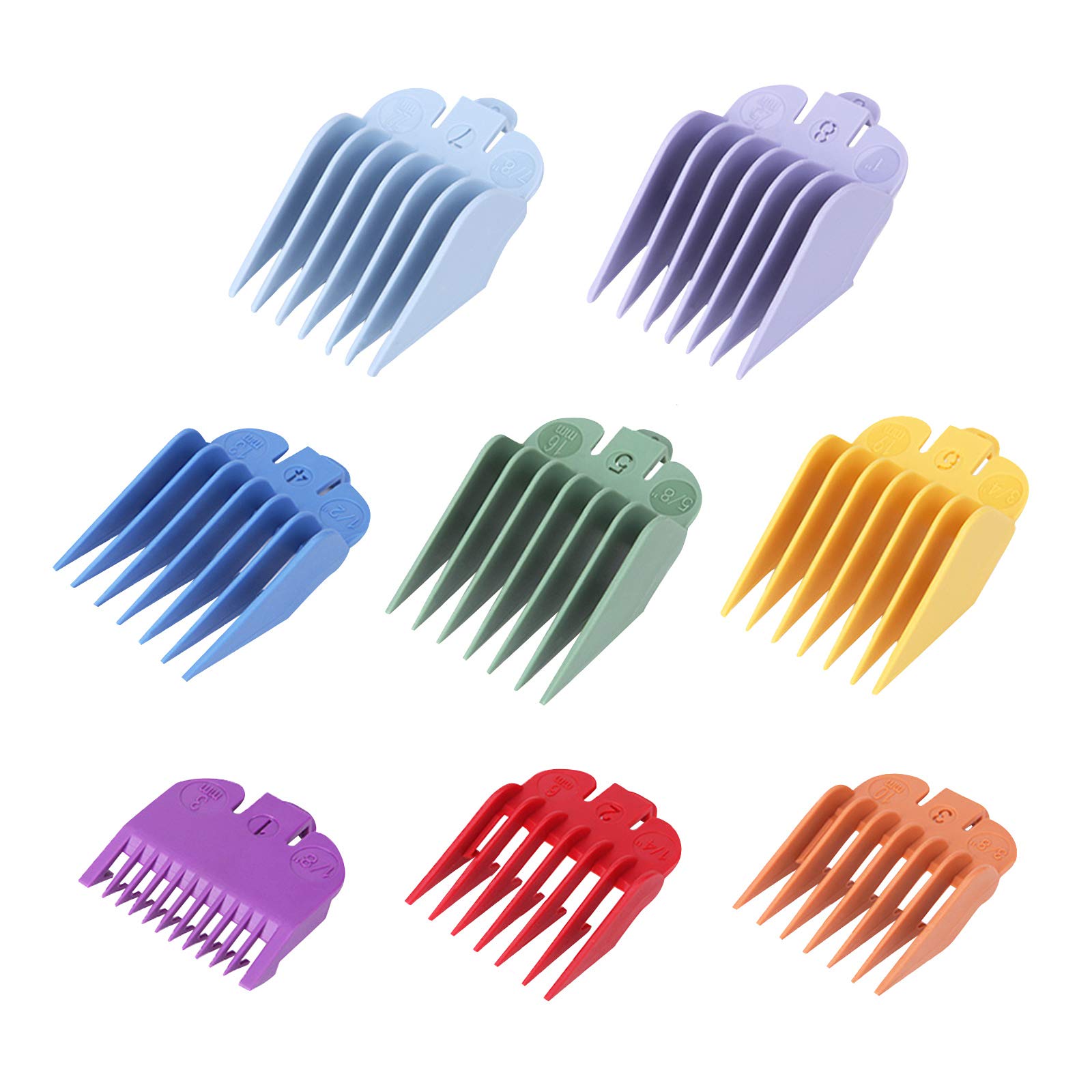 Clipper Guards, 8 Packs Premium Baber Hair Clipper Combs Guides Replacement Combs Set for Most Hair Clippers, Trimmers Attachment