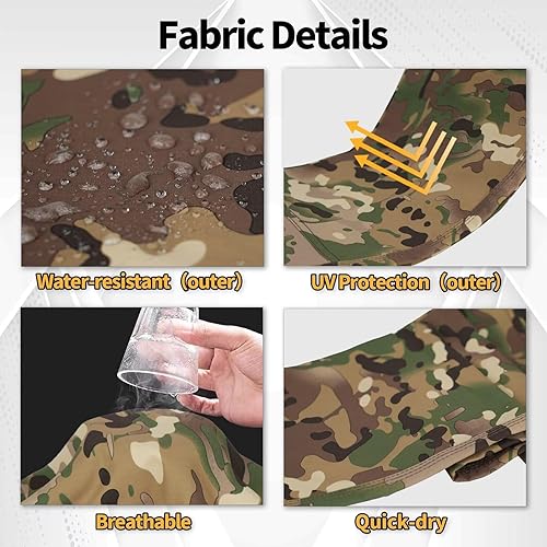 Miniatura 5 de LOOGU Pantalones de caza de camuflaje para hombre, múltiples bolsillos, resistentes al agua, transpirables, para caza, senderismo, campamento