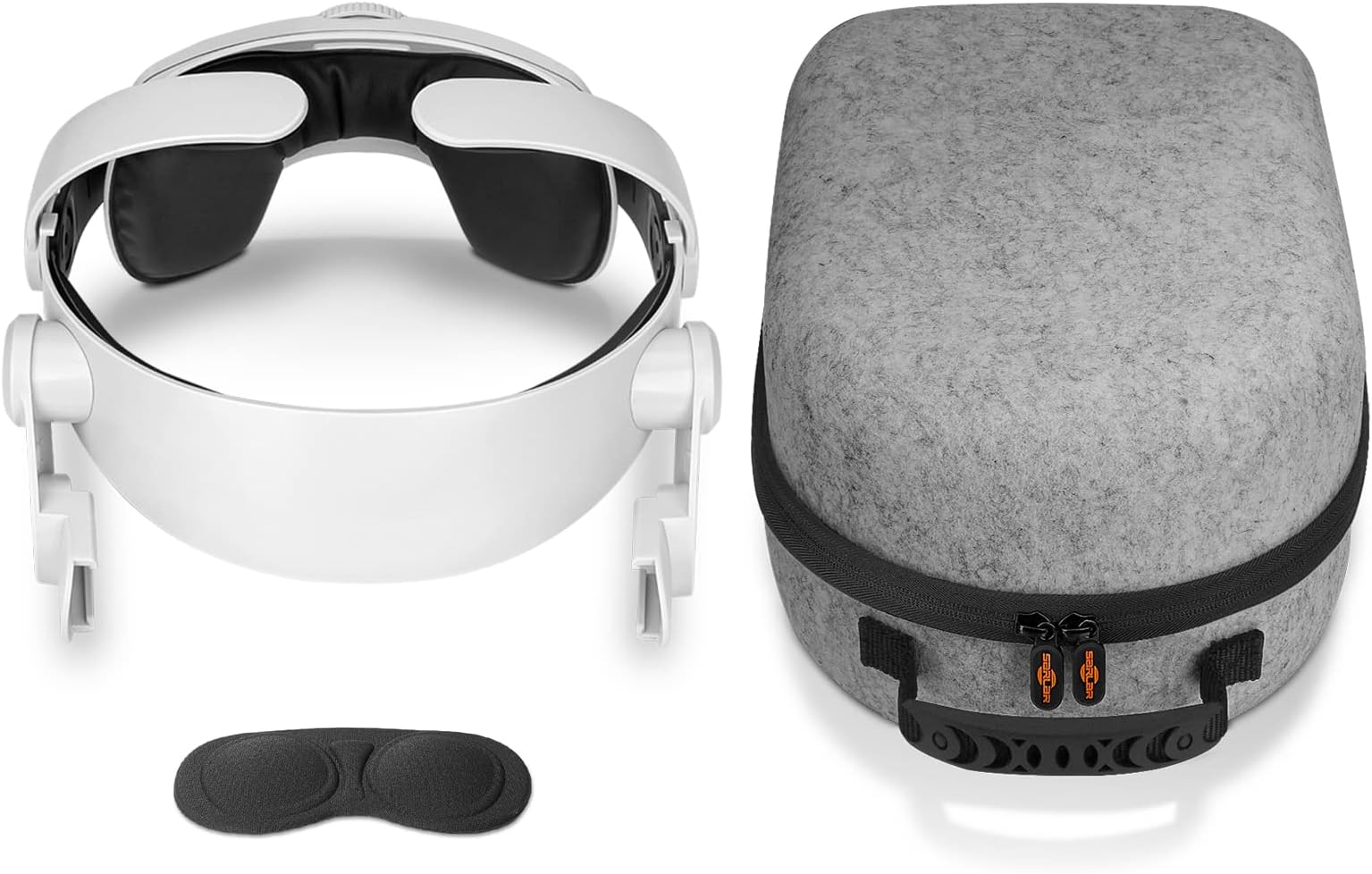 sarlar Head Strap Accessories Compatible with Meta Quest 2, Elite Strap with Hard Carrying Case and Lens Protector for Enhanced Support and Comfort in VR