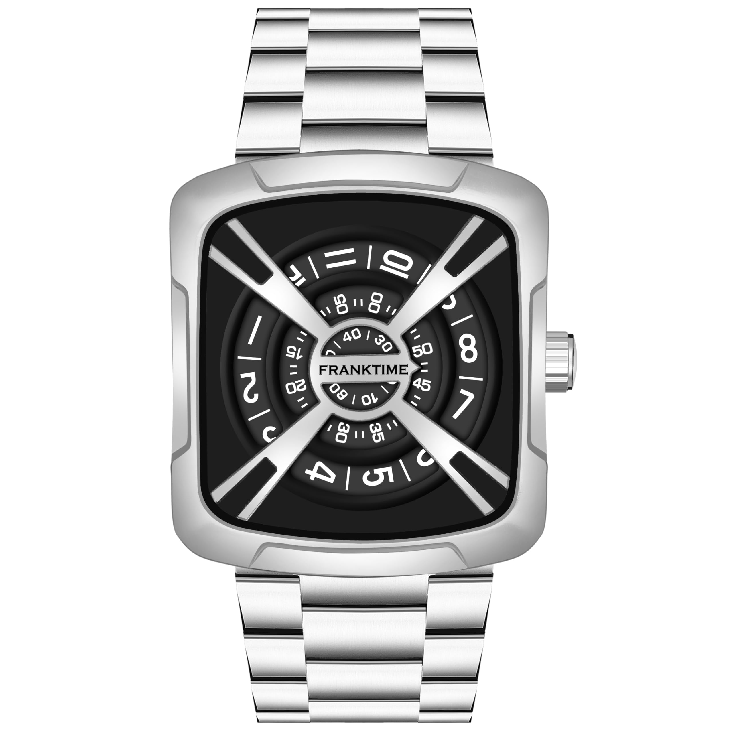 Franktime Flying Disc Series Silver Analog Watch for Men: A Perfect Blend of Style and Precision (B0D7CTCVQH) Amazon Price History, Amazon Price Tracker