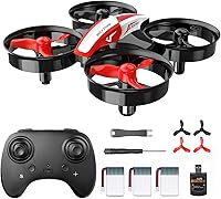 Holy Stone HS210 Mini Drone for Kids & Beginners - RC Nano Quadcopter with Altitude Hold, 3D Flips, Headless Mode, 3 Batteries, Red Gift Toy