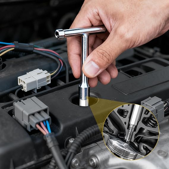 Broken Spark Plug Remover Tool, Car Engine Broken Spark Plug Removal Tool, Broken Spark Plug Extractor Tool with, Professional Sparks Plugs Extractor, (10mm hex Structure - Left-Hand Thread)
