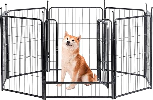 Corral portátil para interiores y exteriores para perros grandes, medianos y pequeños, vallas para perros para el patio, con puertas plegables de