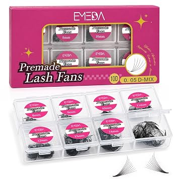 EMEDA 600 Pcs Premade Lash Fans Pointy Thin Base 10D/16D
