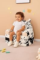 Vista 5 de Silla para Niños Pequeños con Piel de Conejo Sintética – Sofá Infantil Plegable 2 en 1, Sofá Suave para Lectura, Dormitorio o Sala de Juegos, Edades