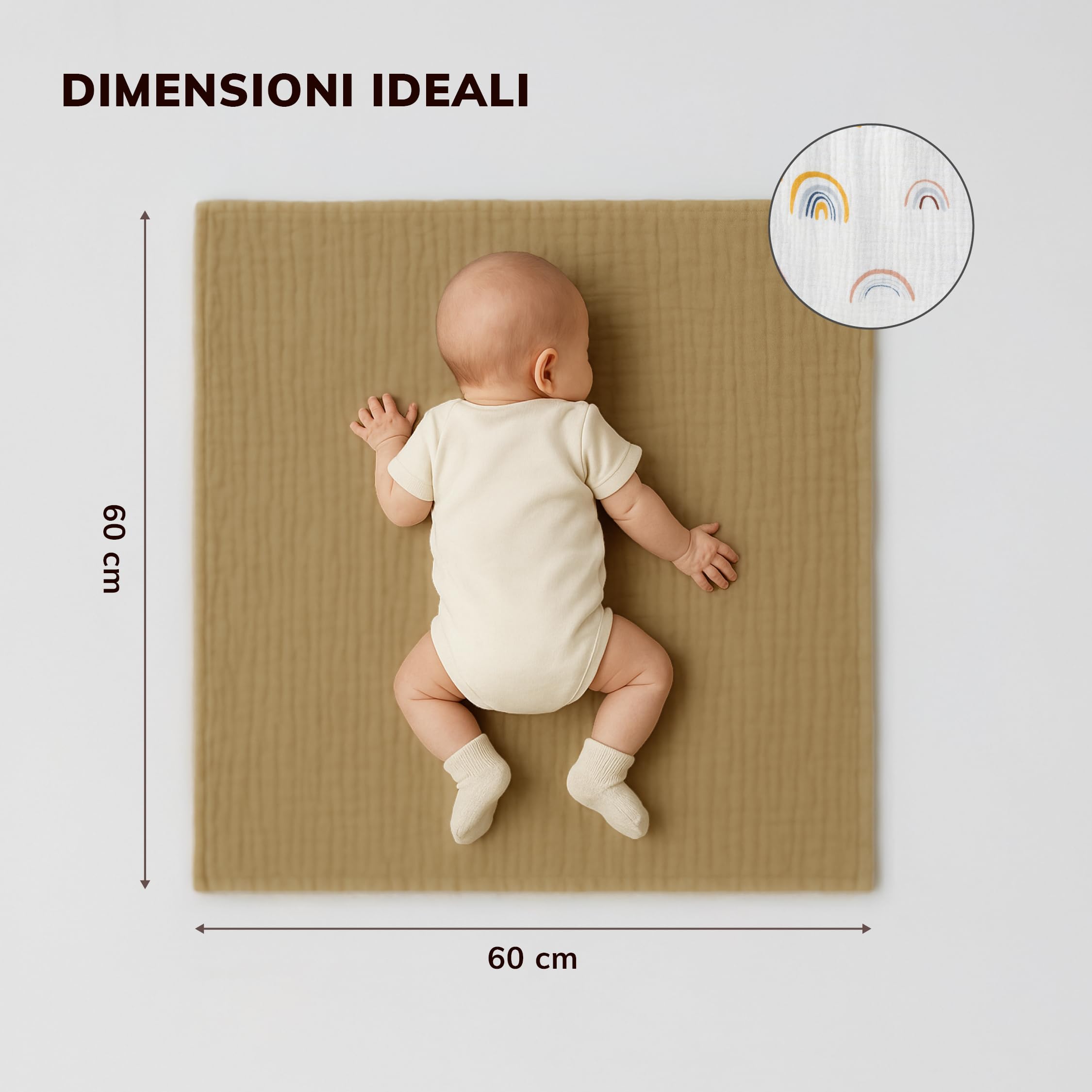 Mussole cotone 100% set di tre neonato garza