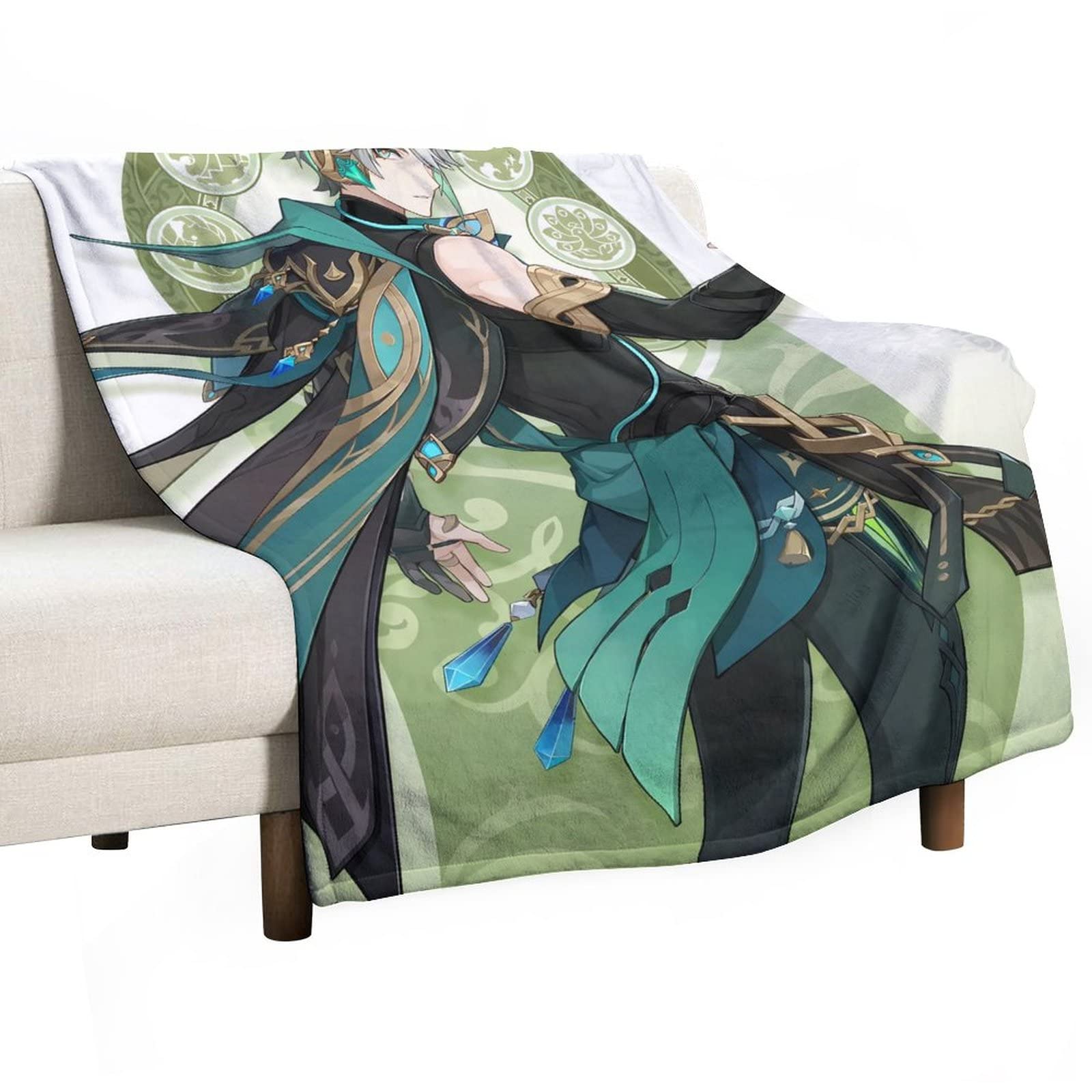 Game Genshin Impact Blanket Sumeru Alhaitham Anime Blanket 60"×50" Super Soft Flannel Throw Blanket Lightweight Blanket Warm Winter Blanket Towel Blanket for Couch Kids Girls & Adults