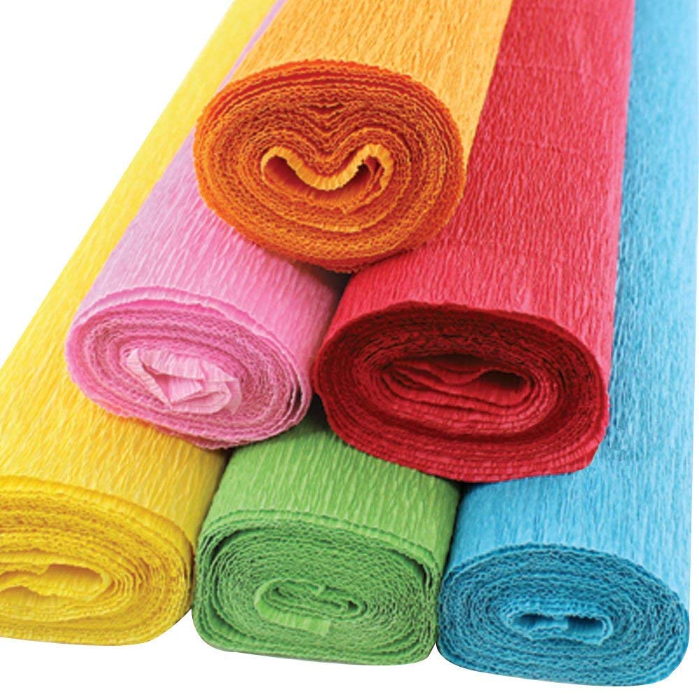 E - Buddies Multicolor Crepe/Wrinkled Paper Rolls for Flowers Making/Decoration or Bouquet Wrapping - 8ft Length/20in Width (6pcs)-image-30