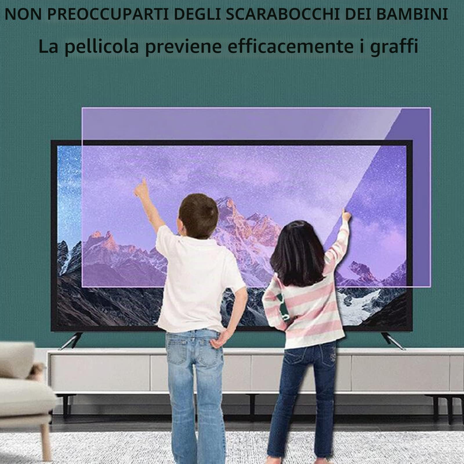 65 Pollici Pellicola Protettiva Monitor Pellicola Proteggi Schermo TV, Antiriflesso Allevia Riduci L'affaticamento degli Occhi,Matte-65in(1440X809) mm
