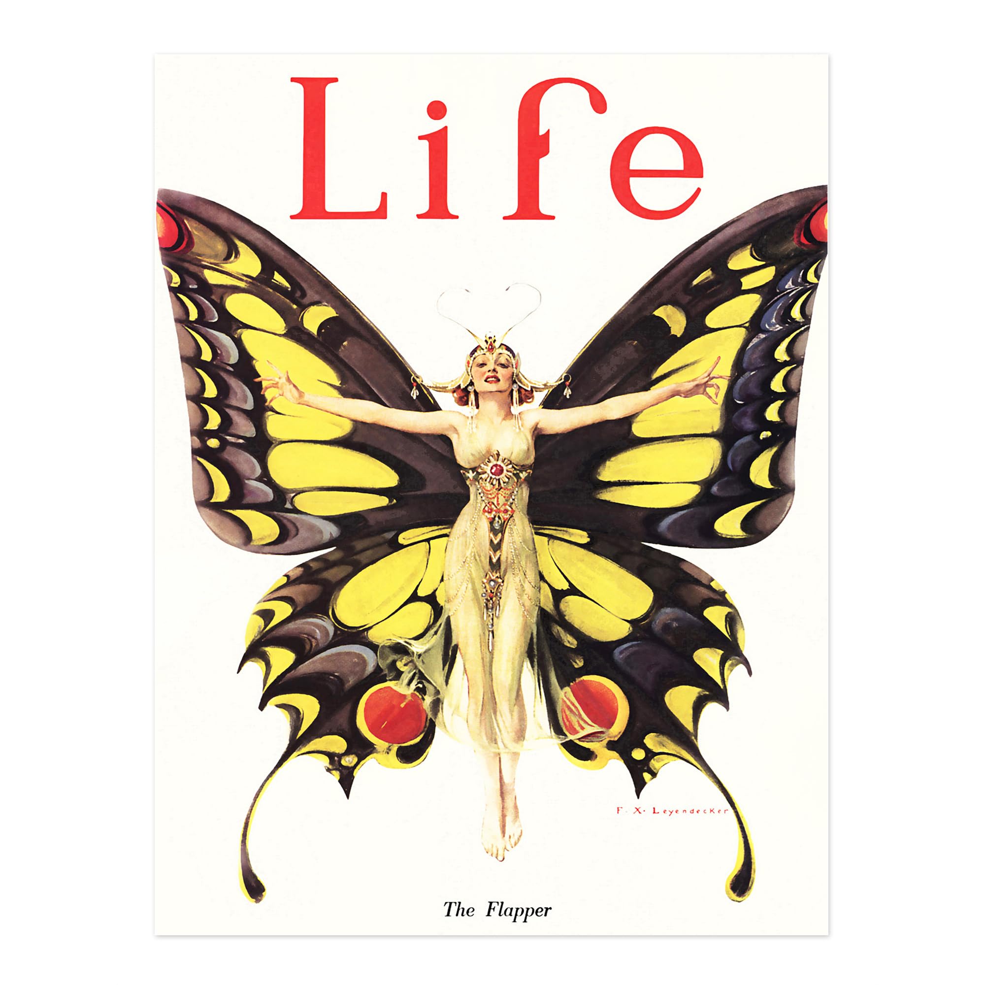 Wee Blue Coo Magazine 1922 Life Butterfly Dancer Art Print Poster Wall Decor 12X16 Inch