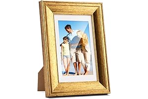 TWING 4x6 Picture Frame Gold Frame for 3x5 or 4x6 Photo, 2-Way Display