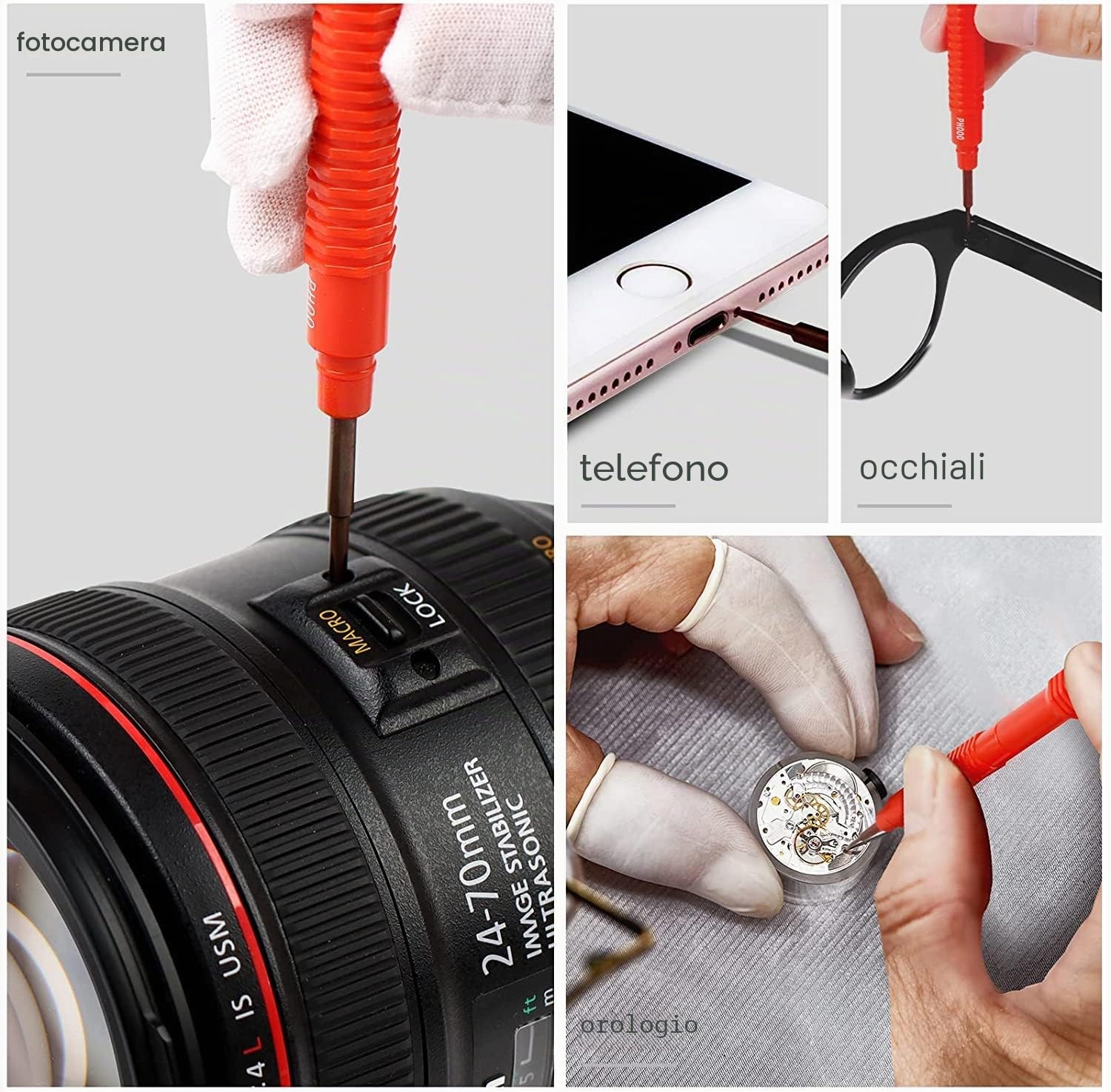 SHALL Set di 6 cacciaviti di precisione con custodia, 12 misure magnetiche, kit di strumenti di riparazione fai da te per computer portatile, occhiali, orologi, elettronica