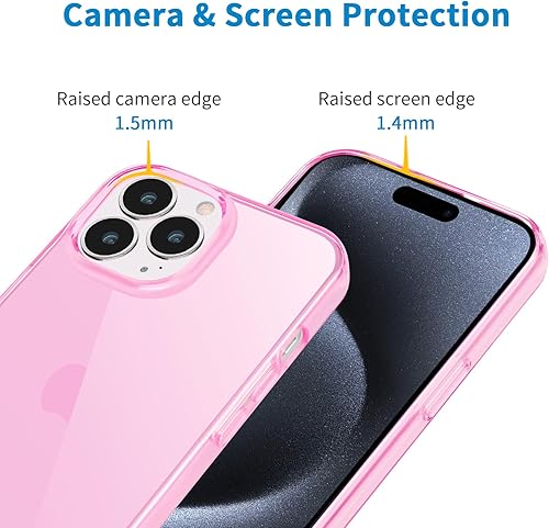 Vista 40 de JJGoo Funda transparente compatible con iPhone 15 Pro, funda de teléfono de TPU suave y transparente, a prueba de golpes, funda delgada para Negro