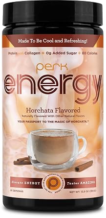 Perk Energy Drink Mix (Horchata) 20 Servings, Gluten-Free, Soy-Free