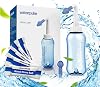 Neti Pot, Neilmed Sinus Rinse Bottle 300ml Nasal Rinse Kit Nose Wash Cleaner Nasal Irrigation for Adult & Kid with 2 Nozzles &30 Nasal Since Salt Packets