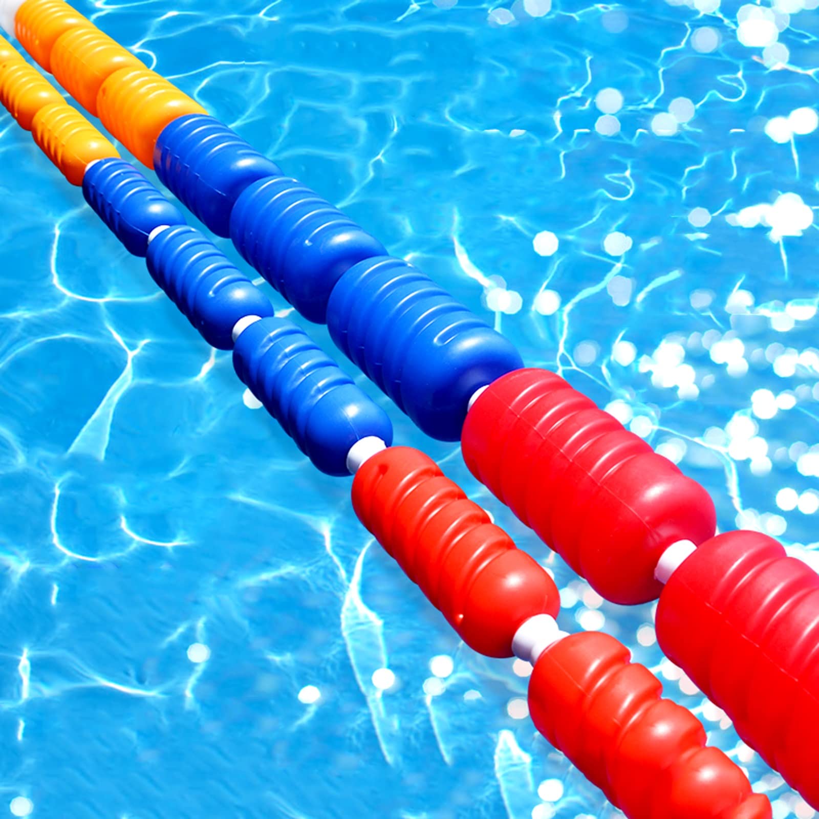 Couloir de Nage Flotteurs De Séparation De Couloirs De Piscine, Corde De Sécurité Pour Piscines Scolaires Et À Domicile, Division En Eaux Peu Profondes, Avec Bouées Ovales Lumineuses(Width 9cm (3.5inc