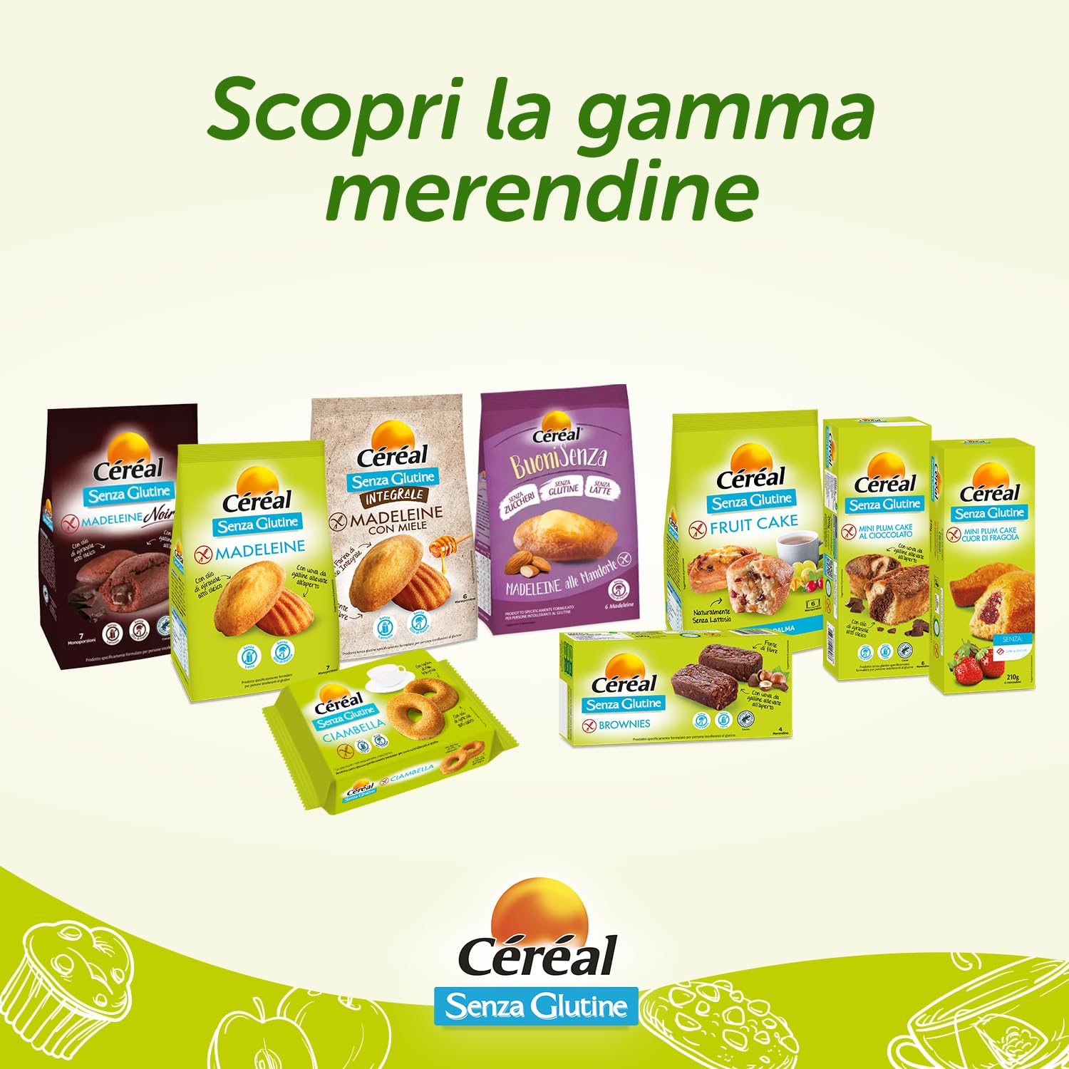 Céréal Madeleine Noire, Merendine Senza Glutine e Lattosio, Dolci Senza latte, Dolci con cioccolato fondente certificato RFA, 200 g
