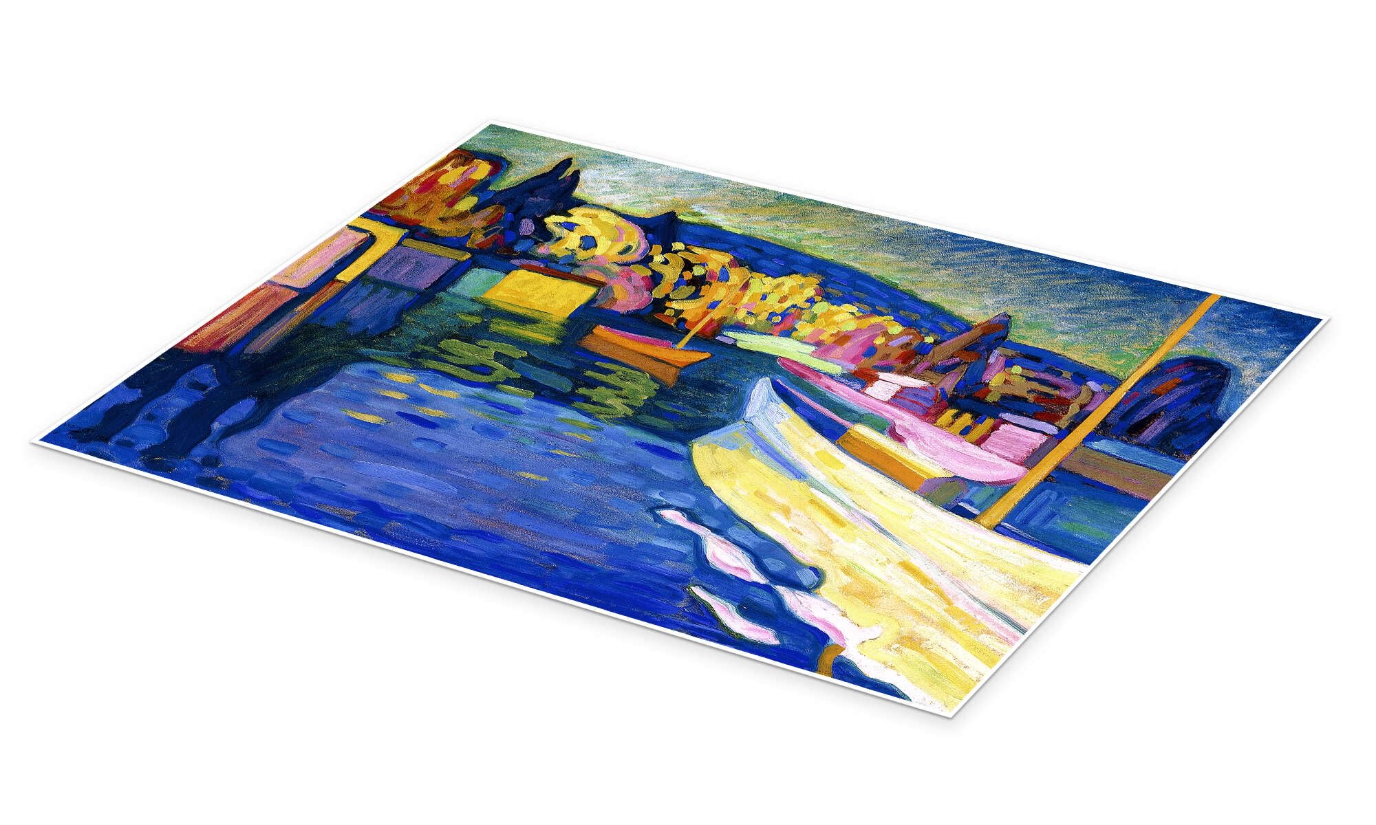 Posterlounge Autumn landscape with boats Poster by Wassily