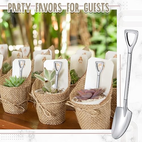 Miniatura 7 de Zhehao 100 cucharas de pala de acero inoxidable de 6.1 pulgadas, cuchara de postre reutilizable para helado, frutas, café, hogar, restaurante,